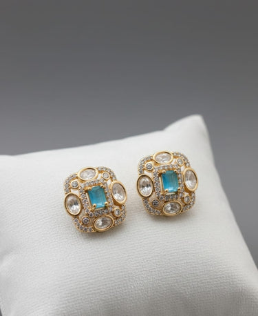 Turquoise Polki Earrings